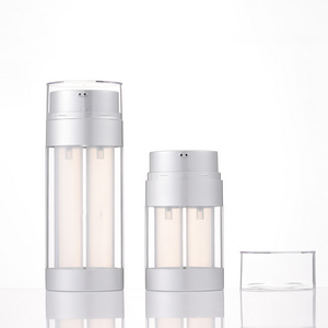 Double Tube 2*15ml 2*30ml Airless Pump Bottle Custom Empty Cosmetic Plastic New Design Square Dual Chamber 2 in 1 Airless Bottle