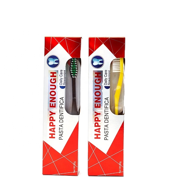 Daily care whitening fresh breath anti-bacterial fluoride toothpaste with toothbrush free spearmint happy enough 80g