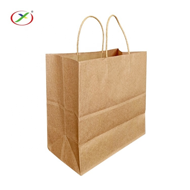 Wholesale Hot Selling Fast Food Takeaway Kraft Paper Bag  Food Grade White Fried Chicken Packing bag