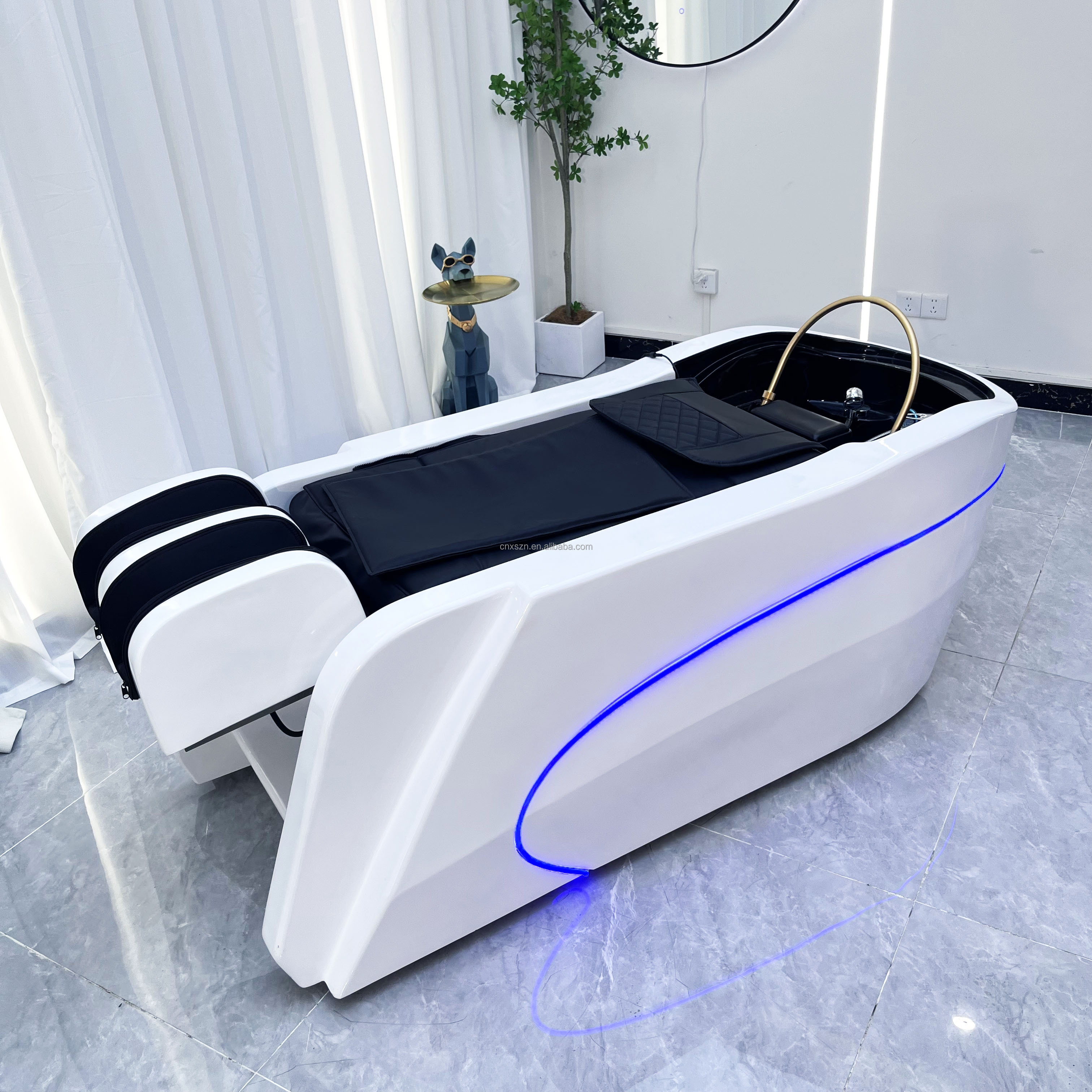 head spa lay down washing hair chair salon with water circulation steamer electric massage shampoo tables bed