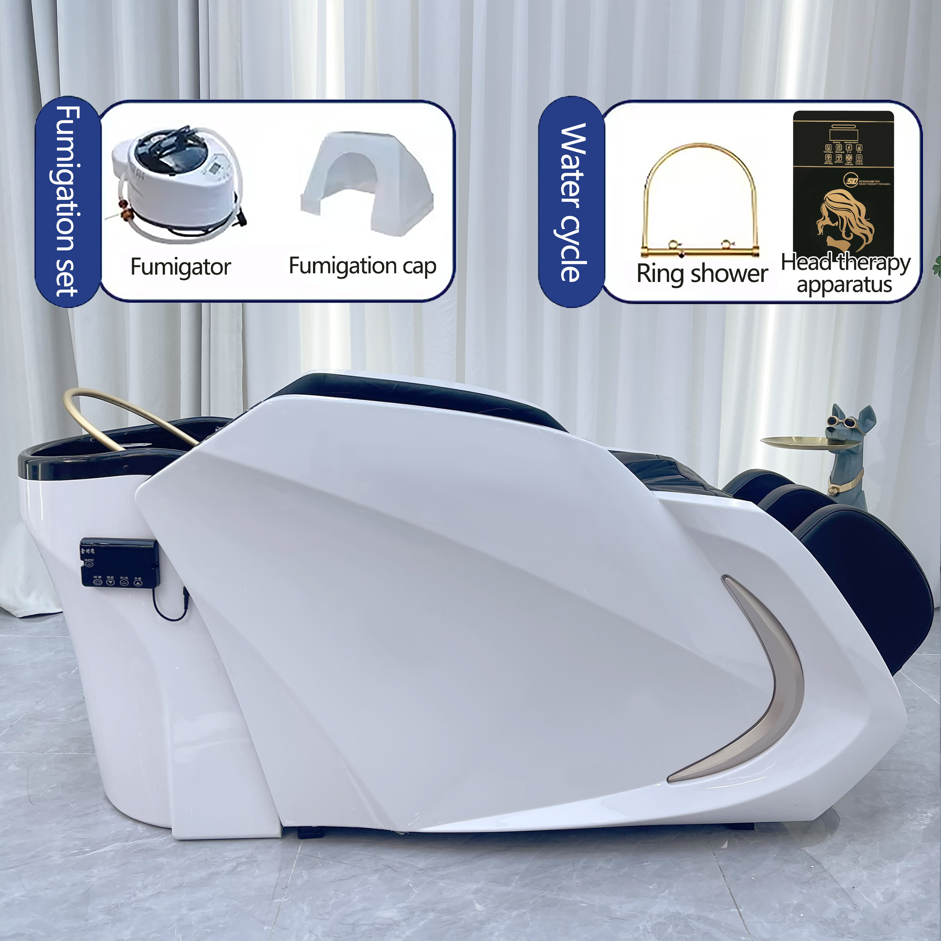 Smart Shampoo Bed with Water Circulation and Steamer Therapy electrical massage Shampoo Bed Shampoo Bowl Bed