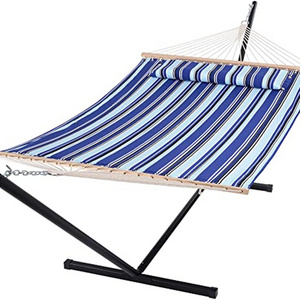 A Double Hammock Perfect for Outside Outdoor  Quilted Fabric Hammock Patio Yard Beach Outdoor canvas hammock swing