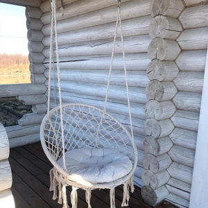 Garden swing hanging chair hammock macrame boho style