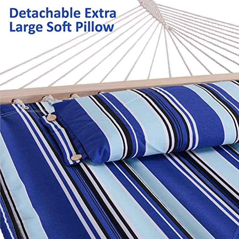 A Double Hammock Perfect for Outside Outdoor  Quilted Fabric Hammock Patio Yard Beach Outdoor canvas hammock swing