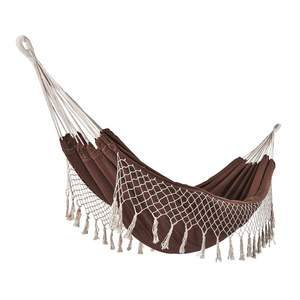 Hammock Boho Style Brazilian Macrame Fringed Hammock Net Swing Chair outdoor Indoor Hanging Swing