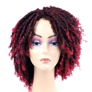 Hot Dreadlock Wig Short Twist Wigs For Black Women And Men Afro Curly Synthetic Wig