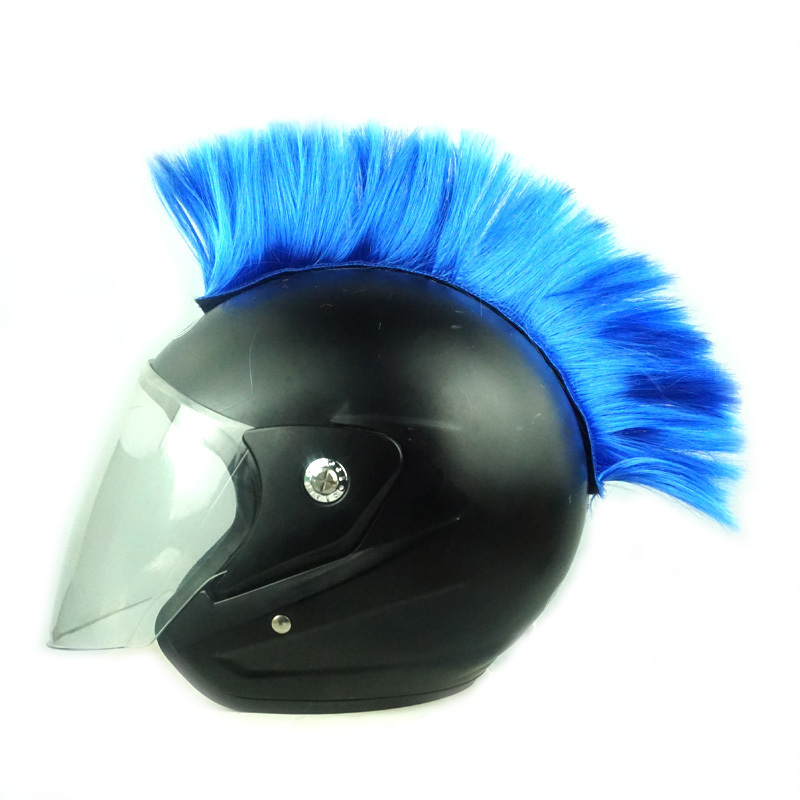 Helmet Mohawk Wigs Motorcycle Helmets Hawks Synthetic Wig Costume Hair Stick for Bicycle Ski Sport Helmet Accessories Masquerade