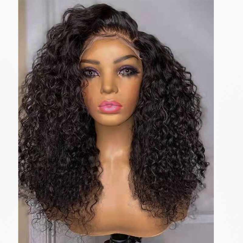 Wholesale Lace Front Black Long Mid Divides Wigs HD Full Lace Hand-wound Tube High Temperature Silk Wig With Lace