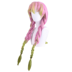 100CM Japanese Anime Demon Slayer Cosplay Kanroji Mitsuri Drama Performance Props Pink Anime wig