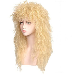 Wholesale Women's 80S Fancy Dress Party Mullet Rocker Style Wig Heat-resistant Synthetic Fiber Long Straight Cosplay Wigs