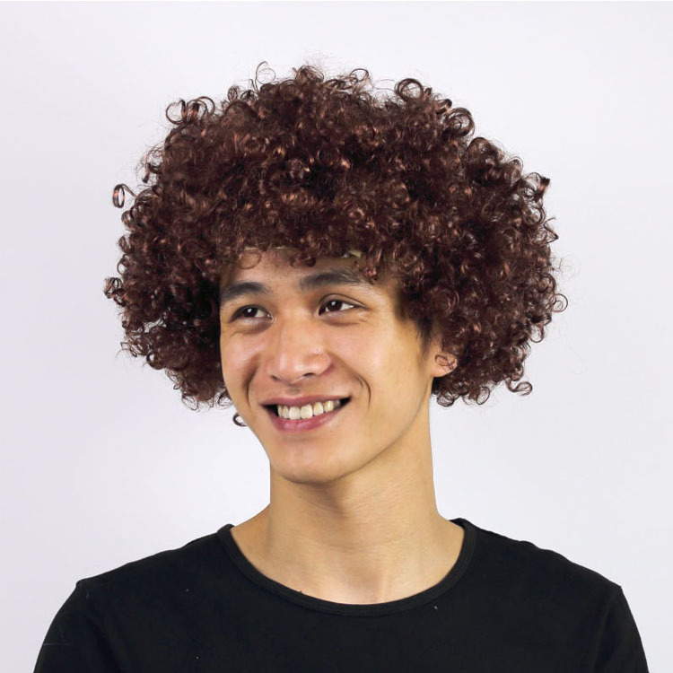 Cheap Afro Clown Wig Wholesale Party Synthetic Wigs Football Fans Wig Halloween Carnival Short Curly hair