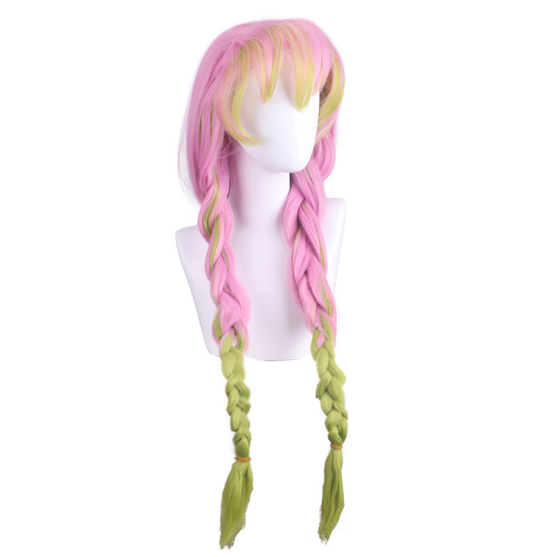 100CM Japanese Anime Demon Slayer Cosplay Kanroji Mitsuri Drama Performance Props Pink Anime wig