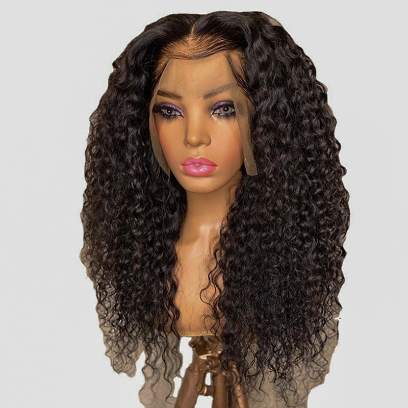 Wholesale Lace Front Black Long Mid Divides Wigs HD Full Lace Hand-wound Tube High Temperature Silk Wig With Lace