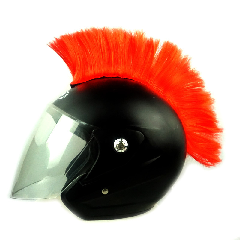 Helmet Mohawk Wigs Motorcycle Helmets Hawks Synthetic Wig Costume Hair Stick for Bicycle Ski Sport Helmet Accessories Masquerade