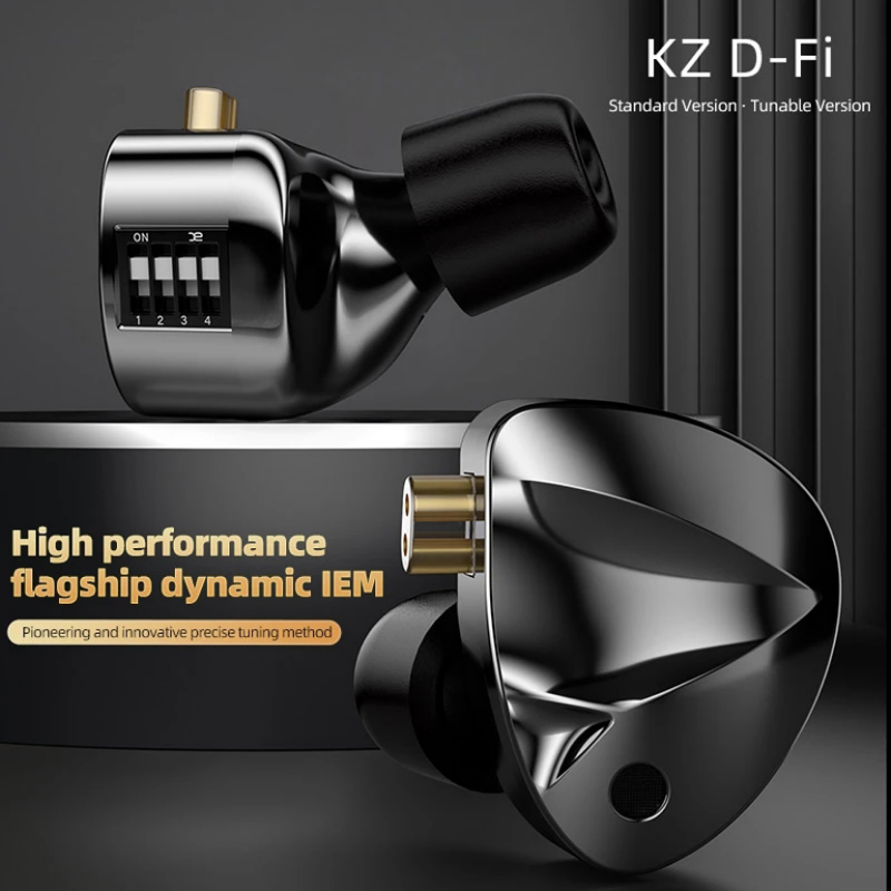 KZ D-Fi In Ear Monitor Earbuds Headphones Dynamic Driver 3.5mm Detachable Cable Headset Metal Monitor Wired Earphone