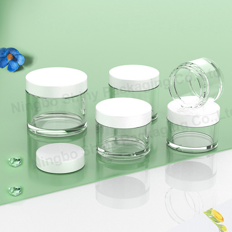 Custom 50g 80g 100g 120g 200g  PET plastic heavy wall jar cream jar heavyweight jar for skincare cosmetics packaging