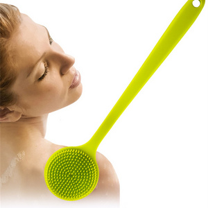 Bath Brush Back Scrub Long Handle Scrubber Massager Shower Body 15" Silicone Bath Brush