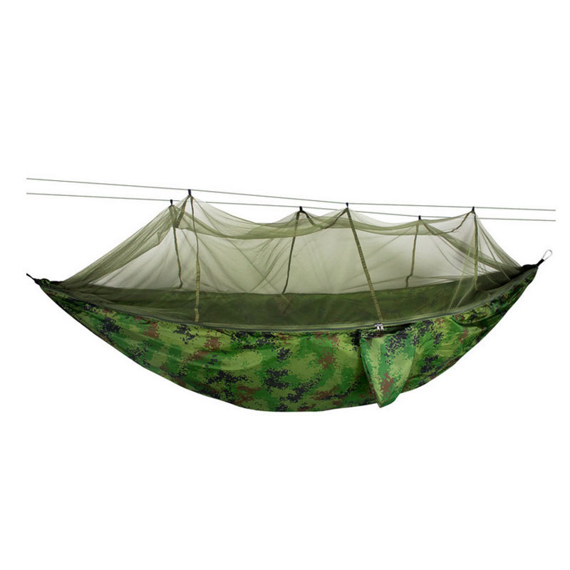 Lightweight Portable Double Hammock with Net for Indoor, Outdoor, Hiking, Camping, Backpacking, Travel, Backyard, Beach