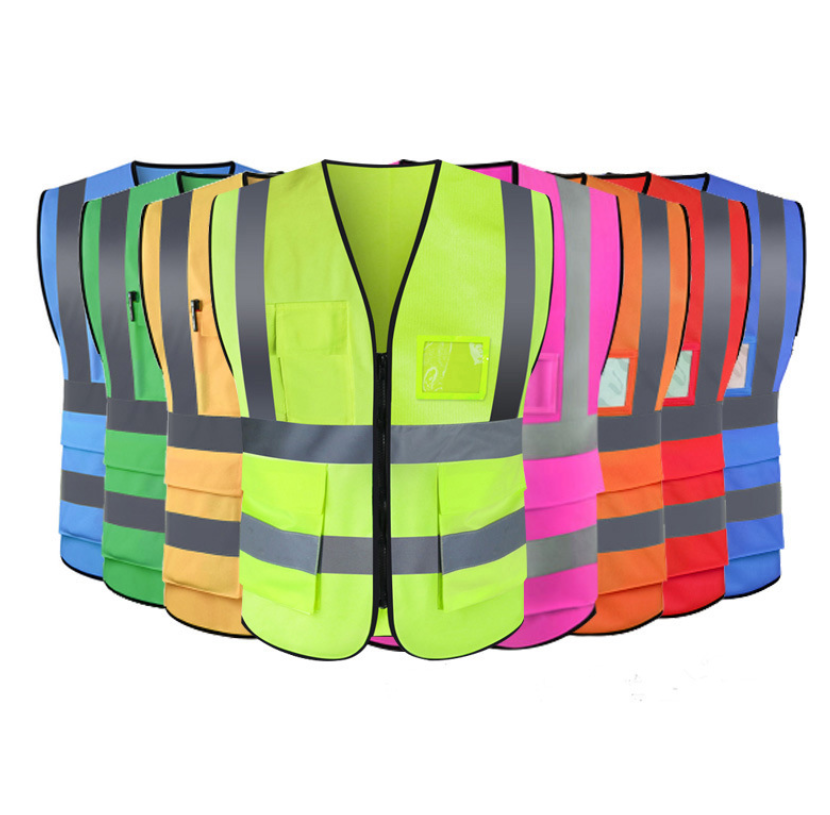 Men Women Adults Pocket Hi vis Walking Running Reflective High Visibility Clothing Safety Vest