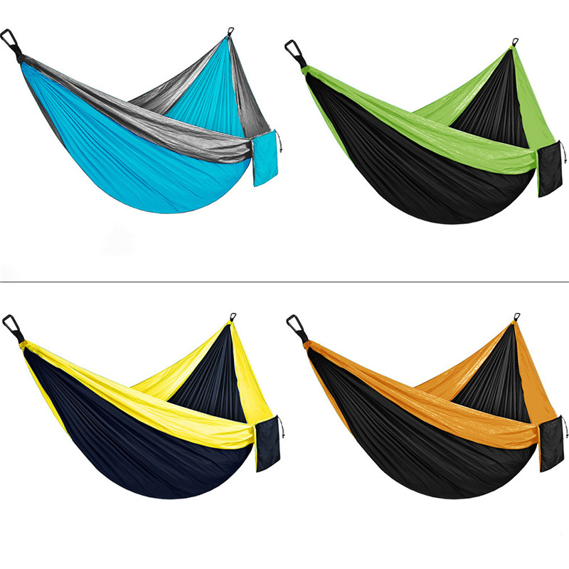 Camping Hammock 2 Person Portable Hanging 2 Tree Straps Lightweight Nylon Single Parachute Hammock