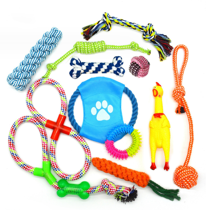 Soft Rubber Dogs Toy Bundle Chew Toys Puppy 10 Pack Puppies Teething Chew Toys set