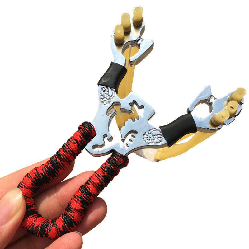 US Powerful Stainless Steel Slingshot Rubber Bands Hunting Outdoor Catapult Aim Points High Quality Slingshot