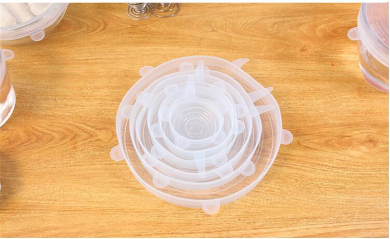 6pcs Set 5 Colors Reusable Silicone Stretch Lids Fresh Saver Food Kitchen Storage Wraps Cover silicone stretch cover