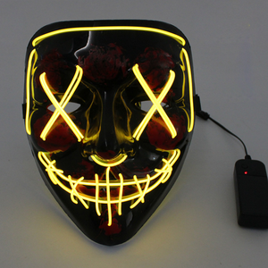 Halloween LED Clown Mask  Cosplay Costume Party Light up Scary Purge Mask for Adults