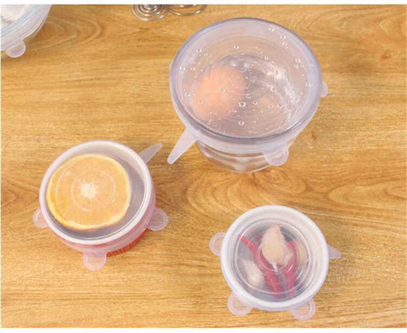 6pcs Set 5 Colors Reusable Silicone Stretch Lids Fresh Saver Food Kitchen Storage Wraps Cover silicone stretch cover