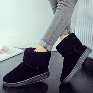 Hot sale woman Fashion Middle plush warm single color Cold Weather Boots