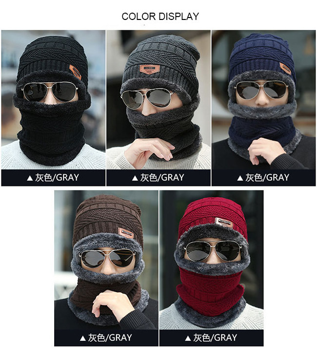 Warm Winter Knitted Hat and Scarf Set Stylish Knit Hat for Men Women