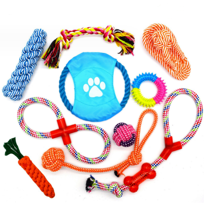 Soft Rubber Dogs Toy Bundle Chew Toys Puppy 10 Pack Puppies Teething Chew Toys set