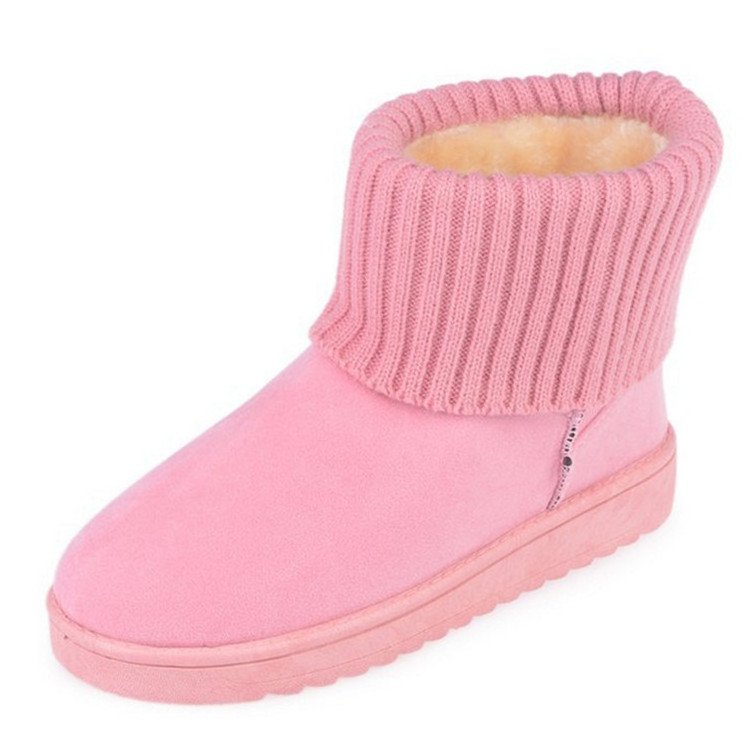 Hot sale woman Fashion Middle plush warm single color Cold Weather Boots