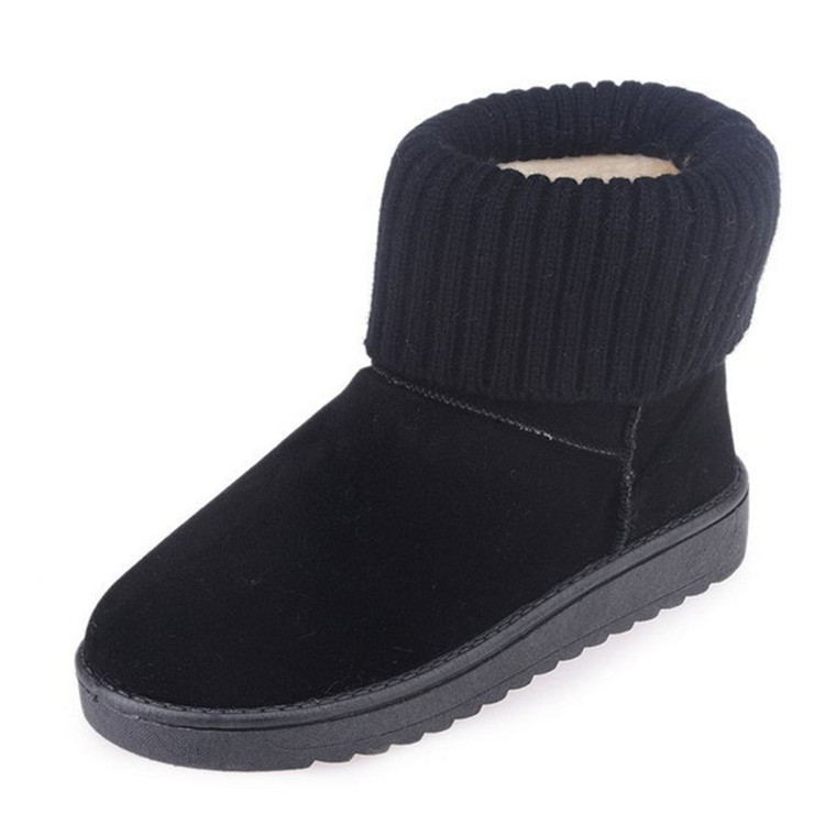 Hot sale woman Fashion Middle plush warm single color Cold Weather Boots