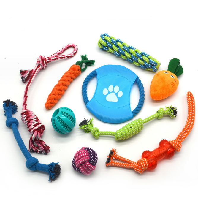 Soft Rubber Dogs Toy Bundle Chew Toys Puppy 10 Pack Puppies Teething Chew Toys set