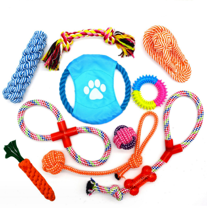 Soft Rubber Dogs Toy Bundle Chew Toys Puppy 10 Pack Puppies Teething Chew Toys set