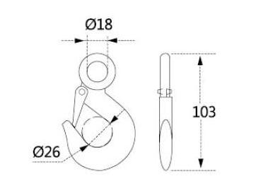 Galvanized car tow hook forge hook with eye hook