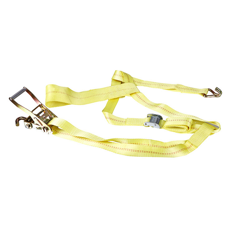 2 inch 50mm truck direct manufacturer polyester tow dolly strap ratchet tie down tire straps buckle with double j hook