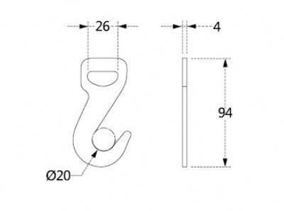 1 inch 25mm safety snap swivel metal flat s hooks