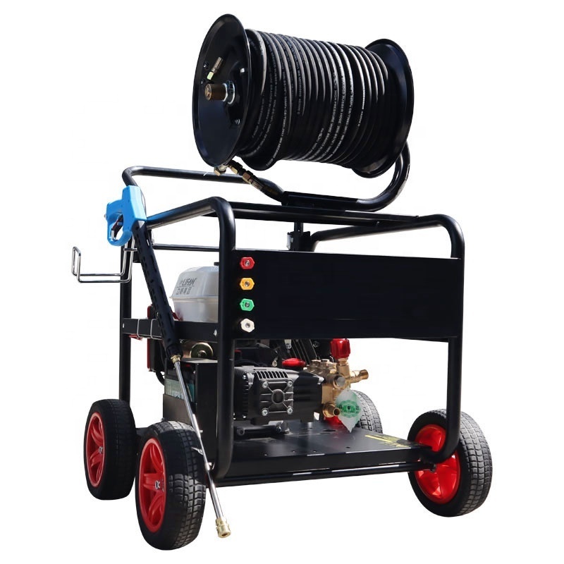 40LPM 150Bar gasoline engine high pressure cleaner 15 horsepower 2180PSI sewer cleaning machine sewage water pipe cleaning mach