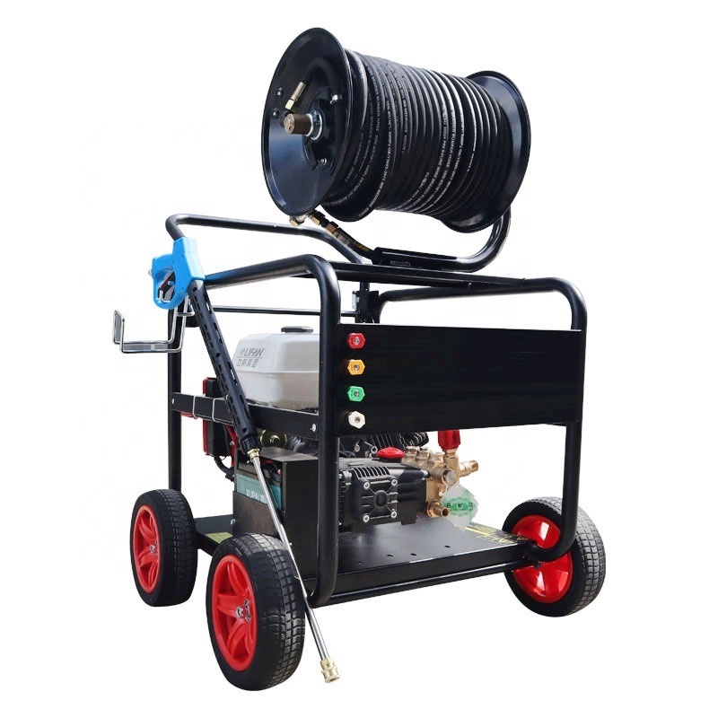 40LPM 150Bar gasoline engine high pressure cleaner 15 horsepower 2180PSI sewer cleaning machine sewage water pipe cleaning mach