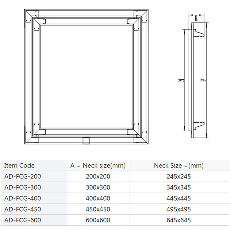 waterproof ceiling Hvac Aluminum access panel door duct access door with gypsum board