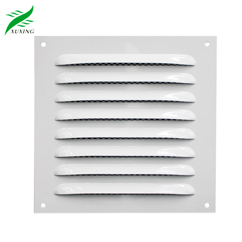 HVAC Ventilation Galvanized Stamping Steel Air Vent Grille Cover Metal Square Louver Punch Plate With Metal Net