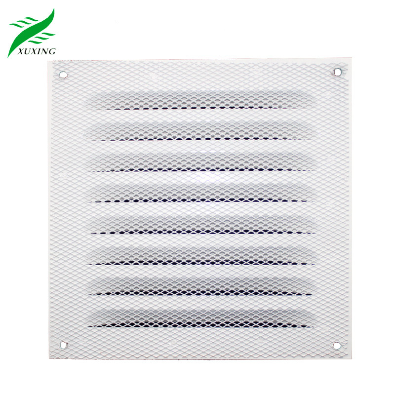 HVAC Ventilation Galvanized Stamping Steel Air Vent Grille Cover Metal Square Louver Punch Plate With Metal Net