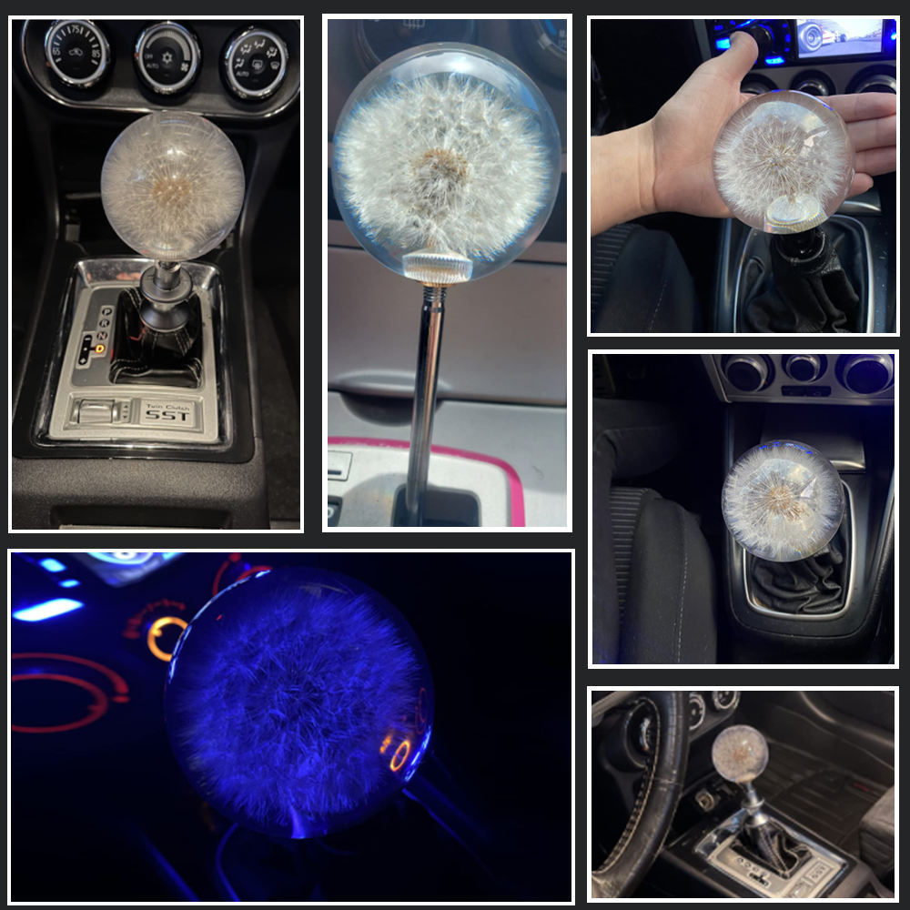 Universal 70MM Crystal Ball Dandelion Manual Automatic Transmission Car racing Shifter Lever Gear Shift Knob