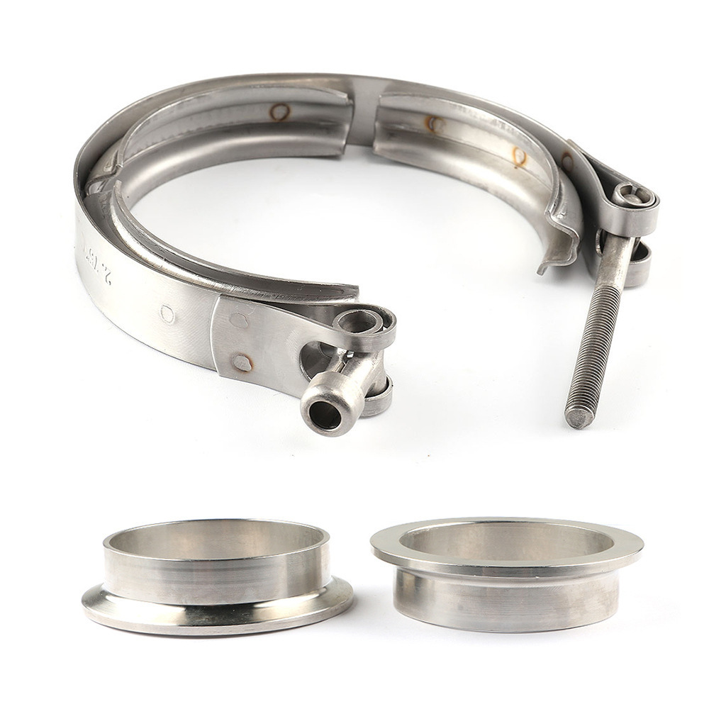 Ebay auto parts stainless steel throat 304 flange clamp v-type clamp pipe hoop car modified exhaust pipe