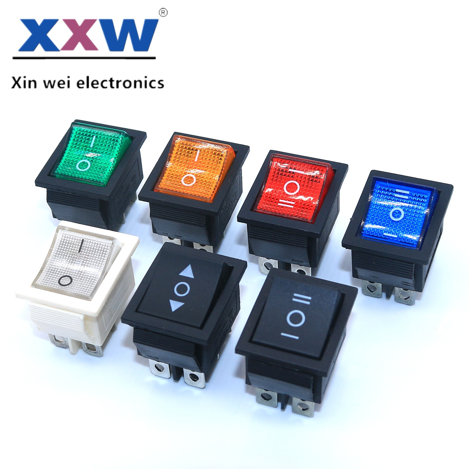 Rocker switch KCD4, 4pin/6pin, high current switch, on off Dpdt Illuminated rocker switch