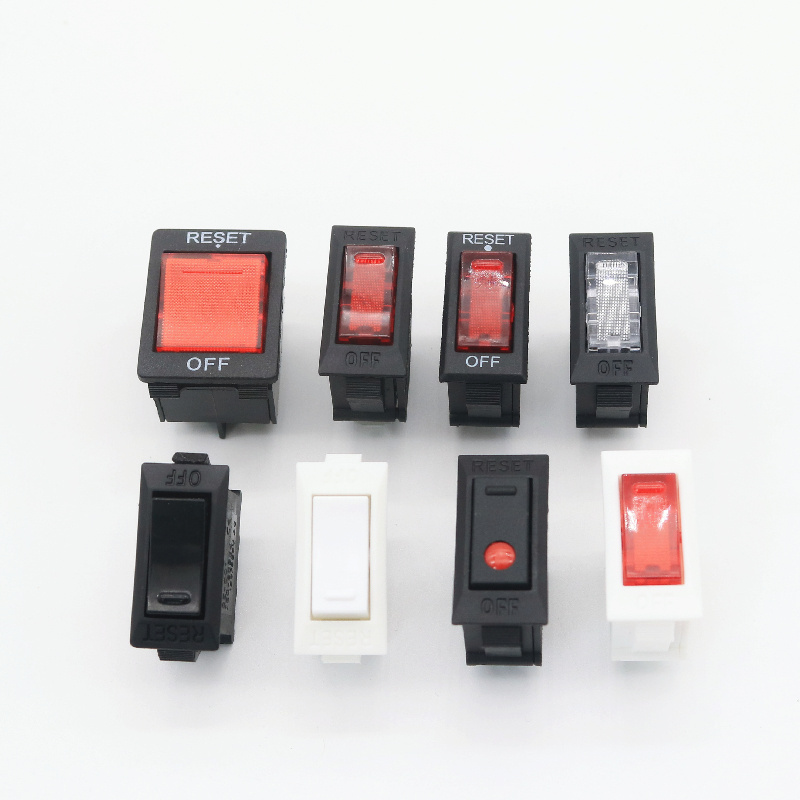 2/3/4 pins on off  Power protection 6a 10a 12a 16a led overload protection boat rocker switch