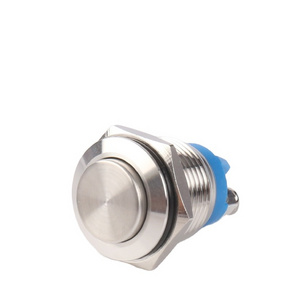 12v Metal Button Switch Lampless Self-locking 19mm Screw Feet Push Button Switch