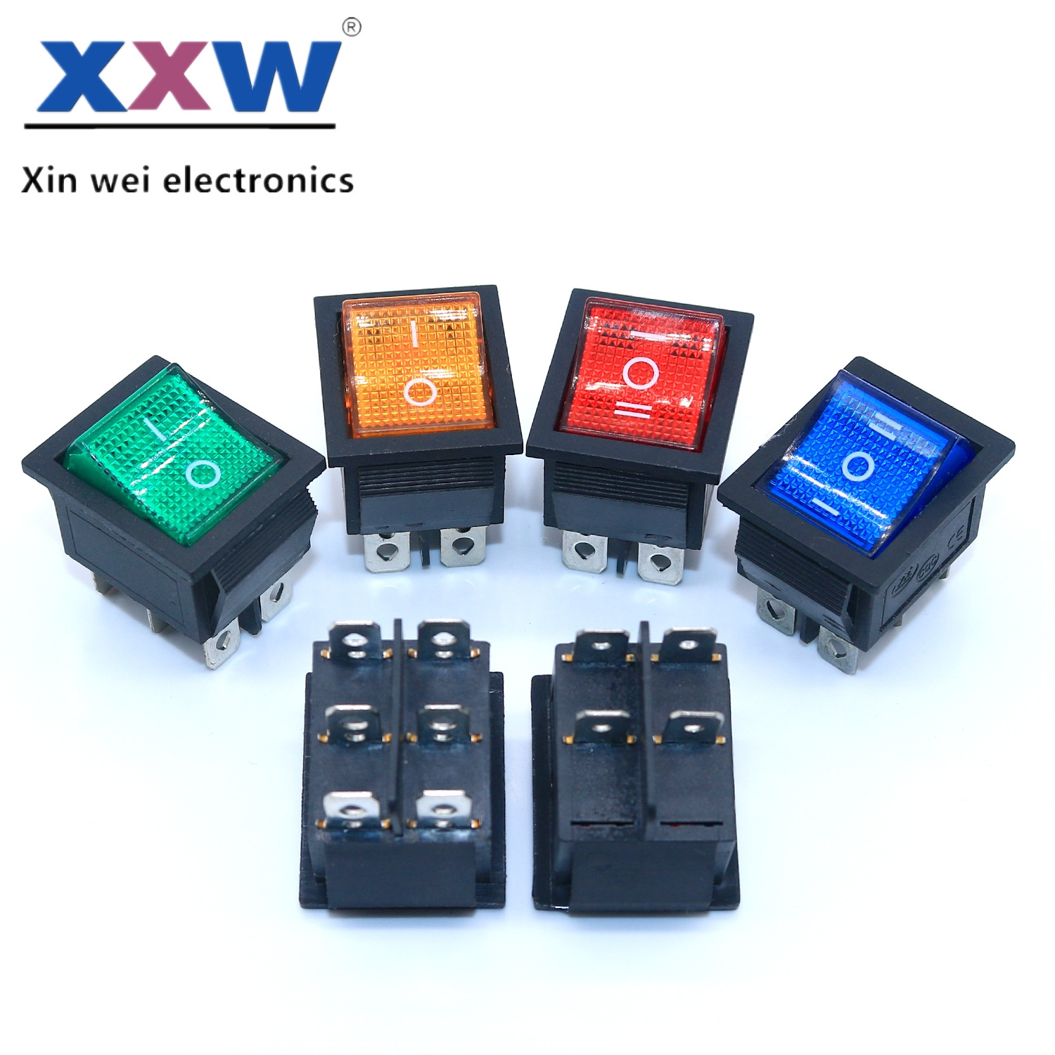 Rocker switch KCD4, 4pin/6pin, high current switch, on off Dpdt Illuminated rocker switch